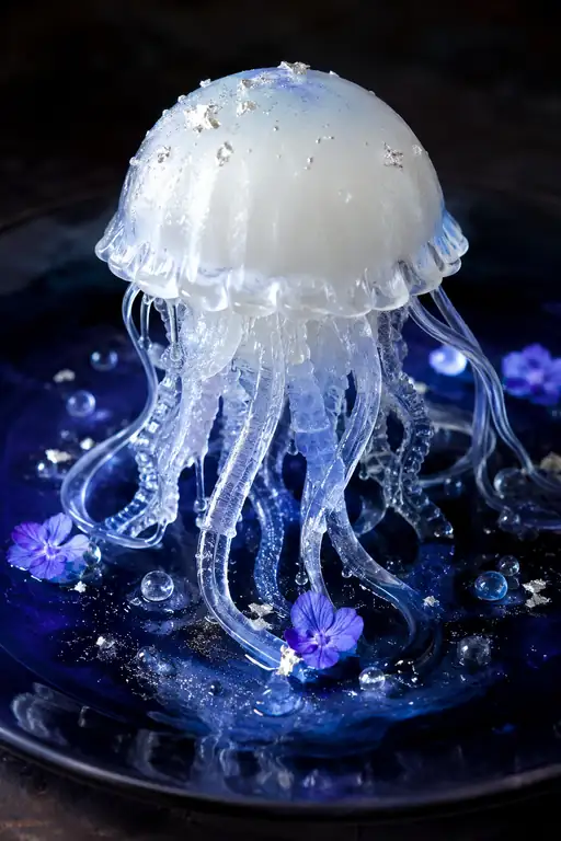 A Moonlit Jellyfish Drifts through the Sweet Deep