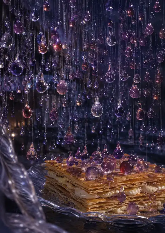 A Violet Rain Waits above the Mille-Feuille Night