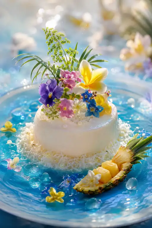 An Island of Flowers Floats into the Bright Blue