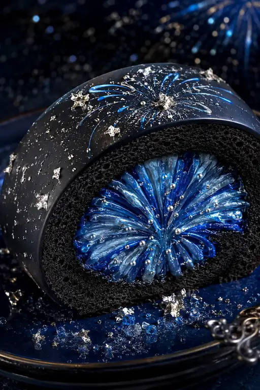 Blue Fireworks Unfurl in the Heart of the Night