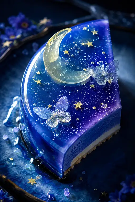 The Moon Sleeps inside a Blue Slice