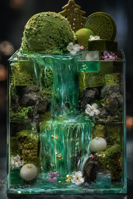 A Green Waterfall Hidden in Dessert