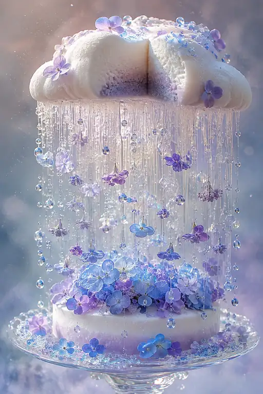 Hydrangea Rain Between Two Clouds