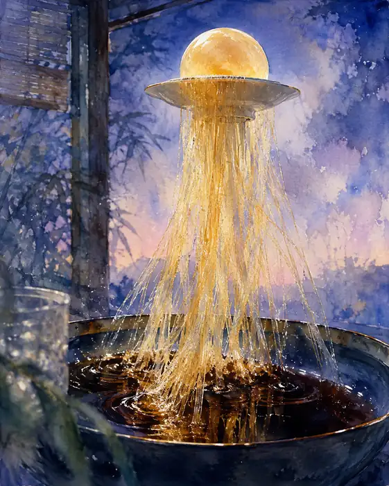 The Moon Rains Golden Threads