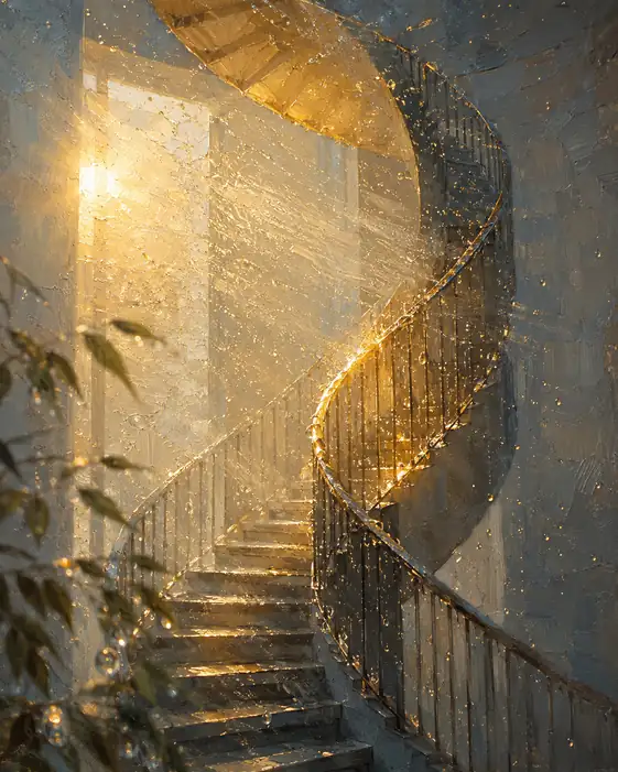 The Stairway That Caught the Evening