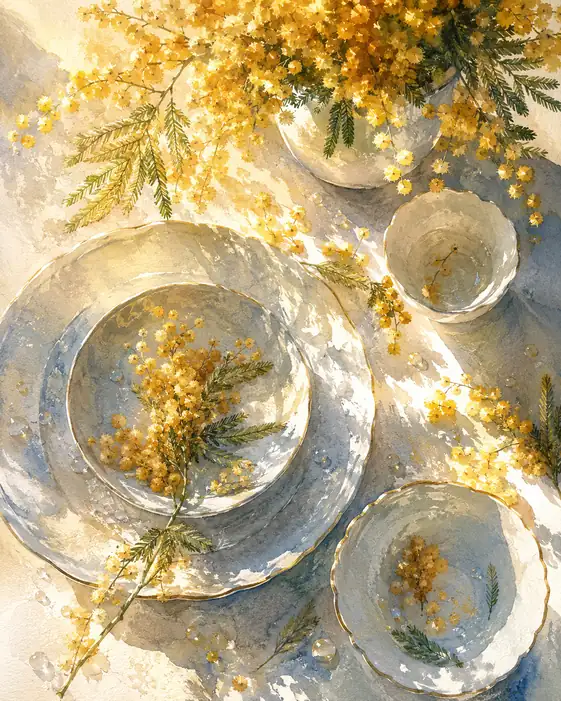Mimosa Setting the Table for Spring