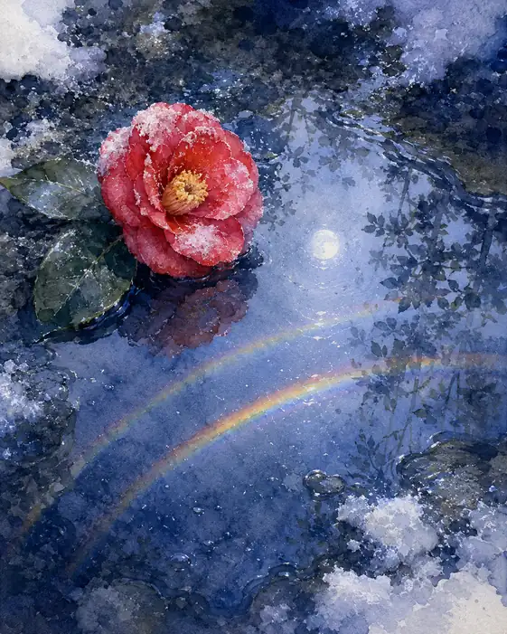 A Camellia Keeps the Moonbow Warm