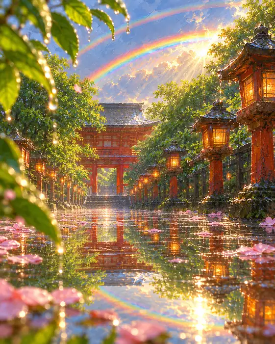 The Lantern Road After the Rain