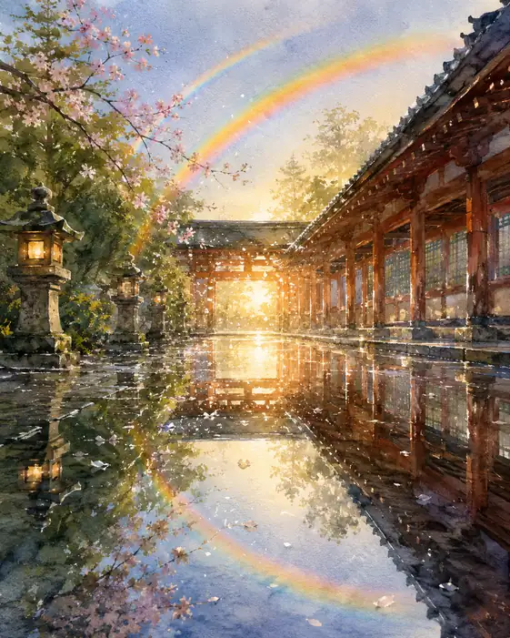 Spring Enters Through the Temple Gate