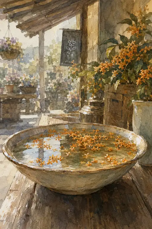 Osmanthus Stars Floating in the Garden Bowl