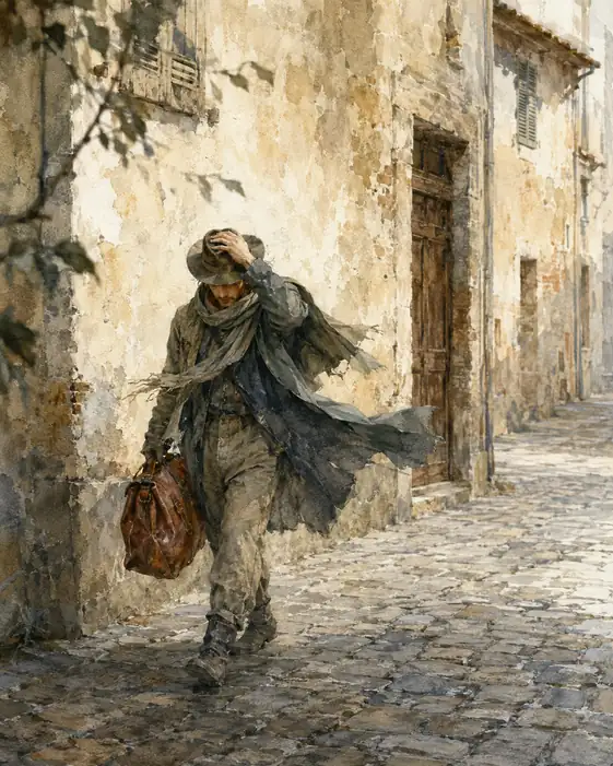 The Road Knows the Weight of His Bag