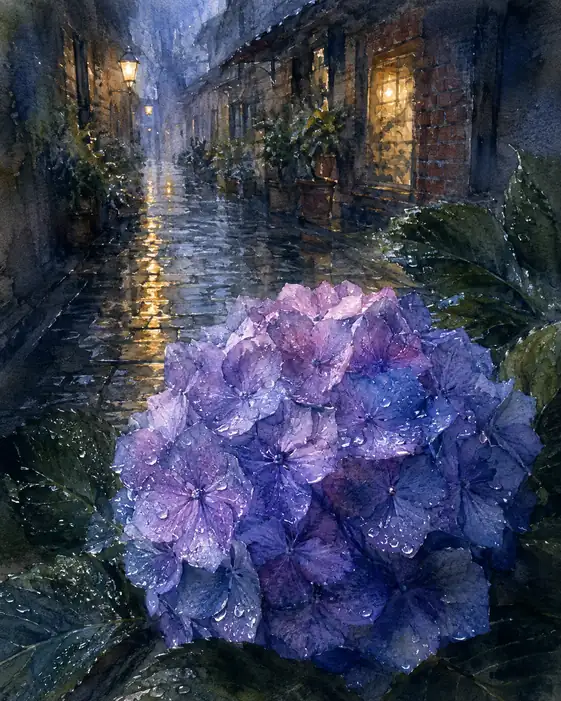 The Violet Hour Beaded with Rain