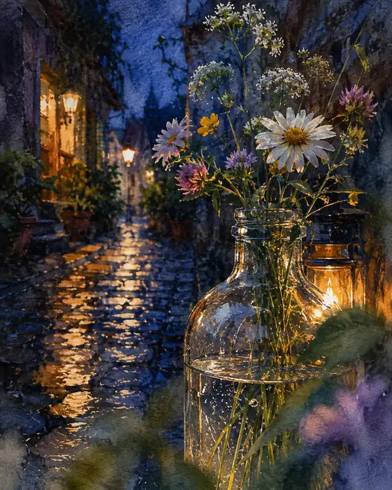 Wildflowers Borrow the Lantern's Gold