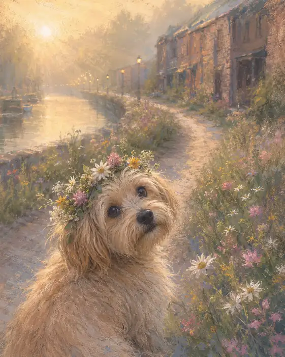 Her Flower Crown Catches the Morning