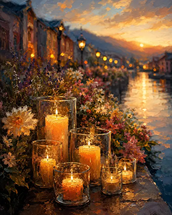 Candles Bloom Where the Sun Says Farewell