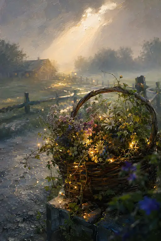 A Basket Woven with Flowers and Sunbeams