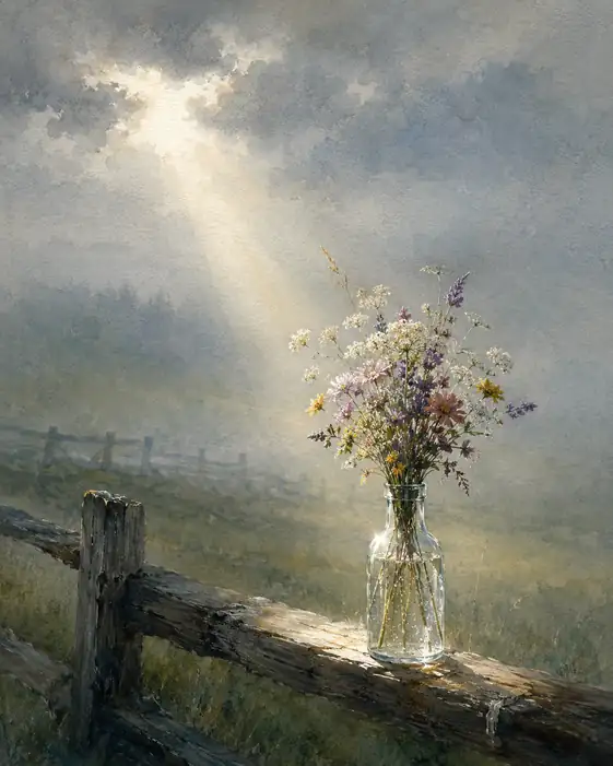 A Sunbeam Chose the Wildflower Vase
