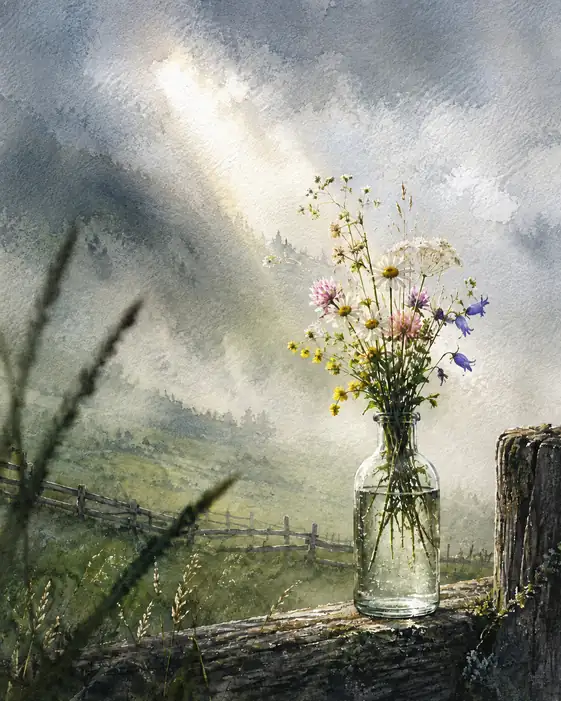 The Sky Opens for a Bottle of Meadow Flowers