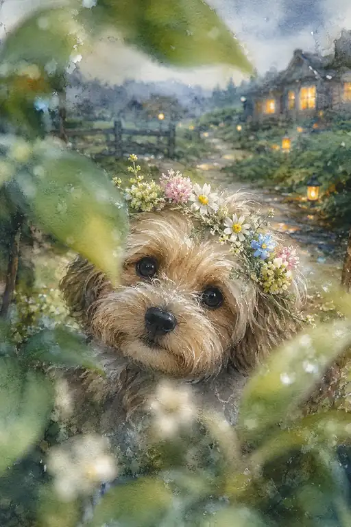 The Flower-Crowned Guardian of the Lantern Path