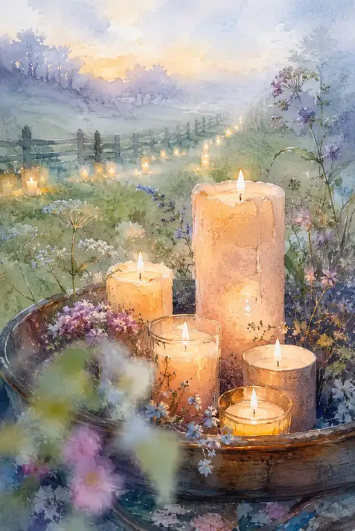 Five Candles Welcome the Meadow Morning