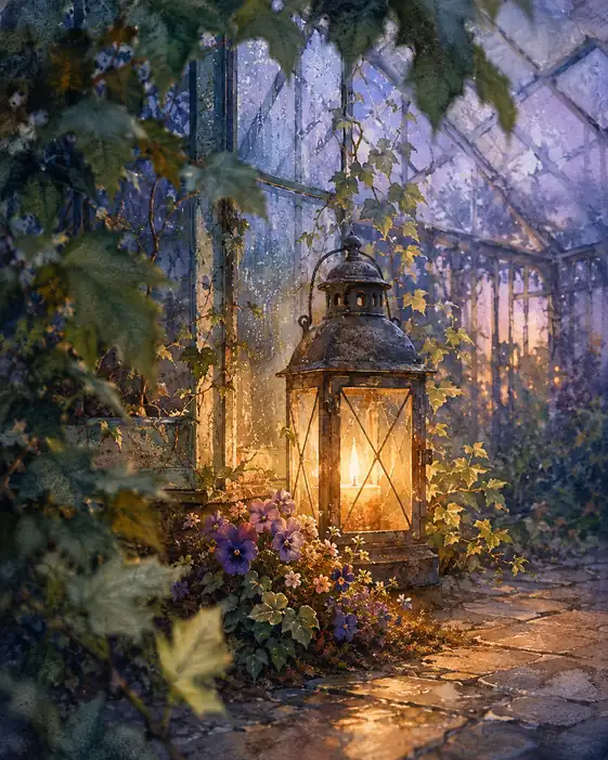 The Greenhouse Lantern Wakes the Violets