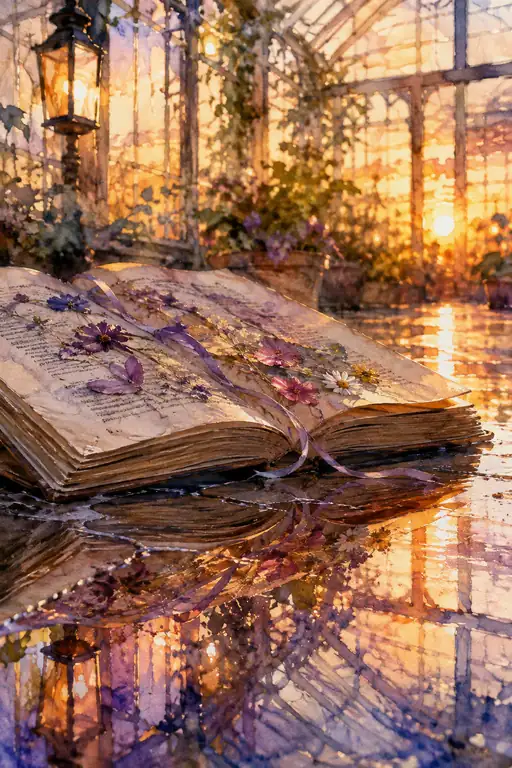 Sunset Reads the Greenhouse Book of Flowers