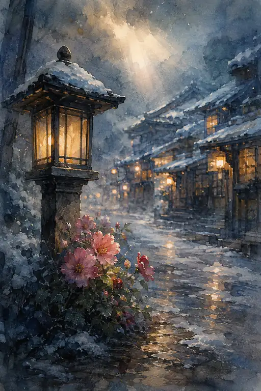 A Sunbeam Finds the Winter Lantern
