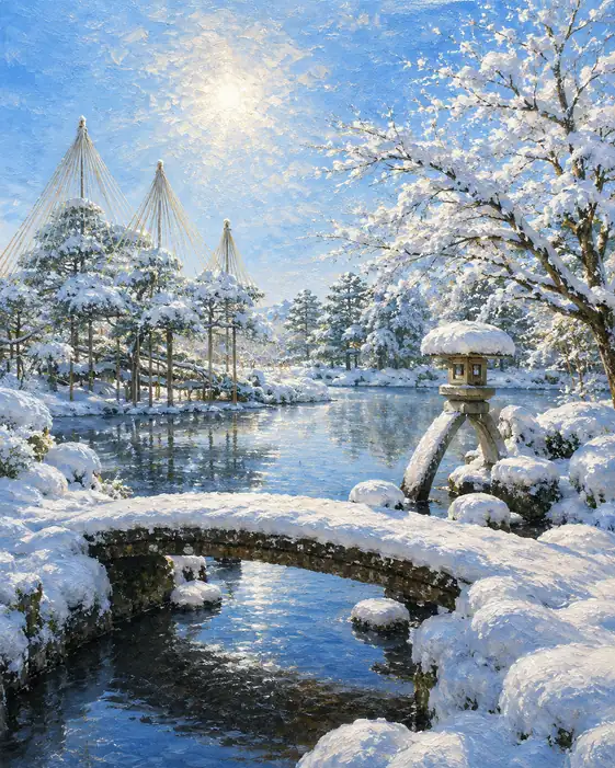 Sunlight Rests on the Bridge of Snow
