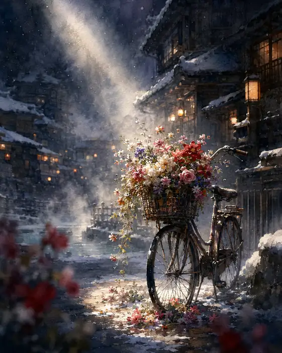 The Bicycle Bloomed Under a Winter Sunbeam