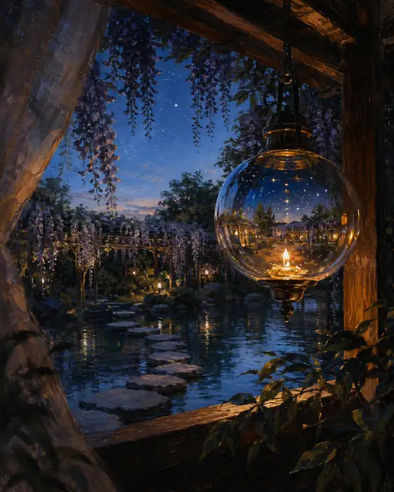 The Garden's Stars Gather inside One Lamp