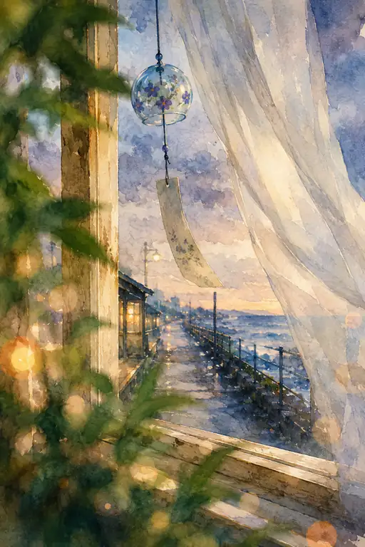 The Sea Breeze Rings a Violet Wind Chime