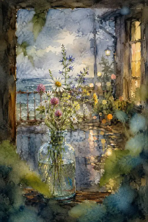Wildflowers Bring Daylight into the Seaside Room