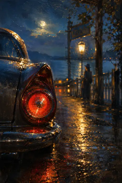 One Red Lamp Remembers the Moonlit Farewell