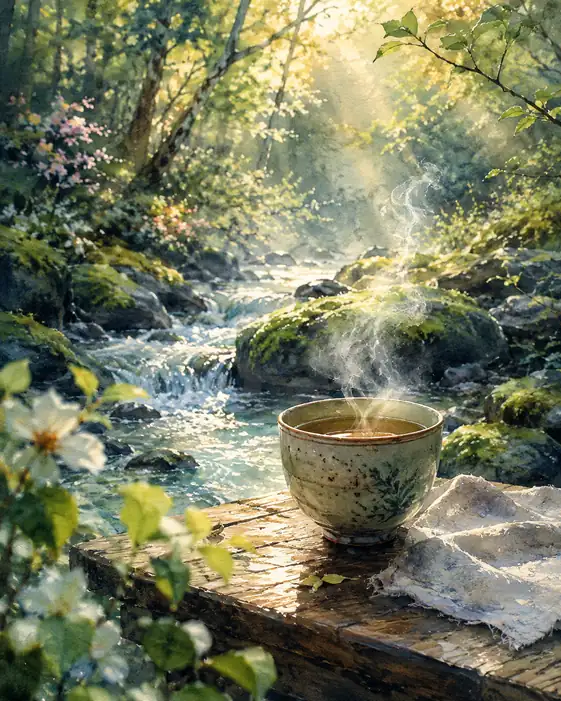 Morning Tea Hears the Stream Laughing