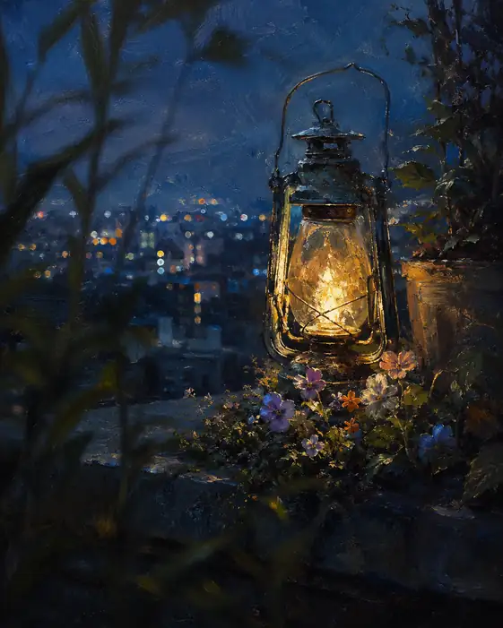 The Hilltop Lantern Answers the Distant City