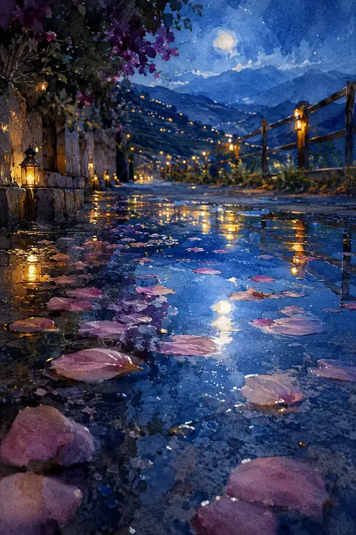 Petals Teach the Rain to Remember the Moon