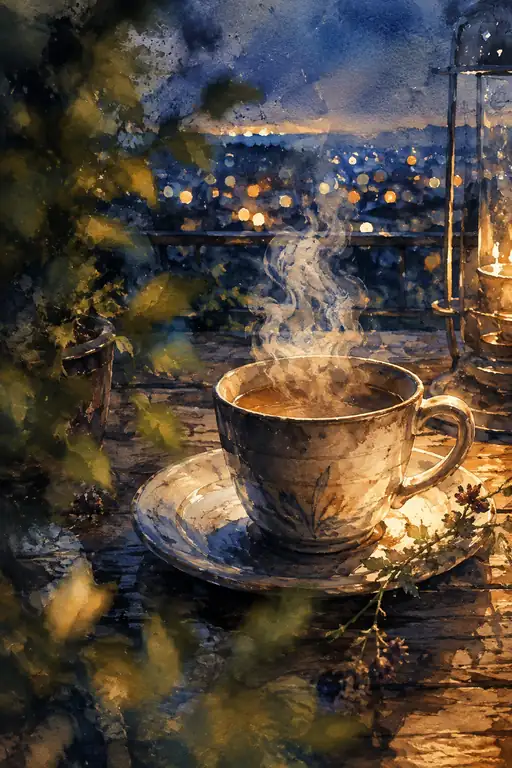 Evening Tea Listens to the Faraway Lights