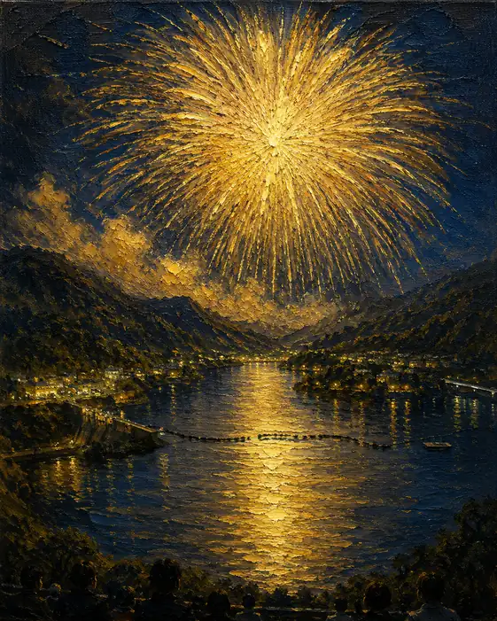 Golden Bloom Over the Mountain Lake