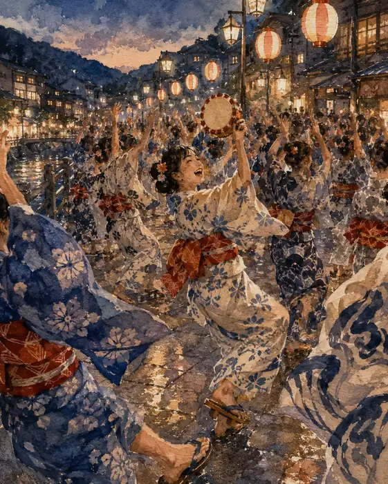 Echoes of Geta and Smiles Under Lantern-Lit Streets