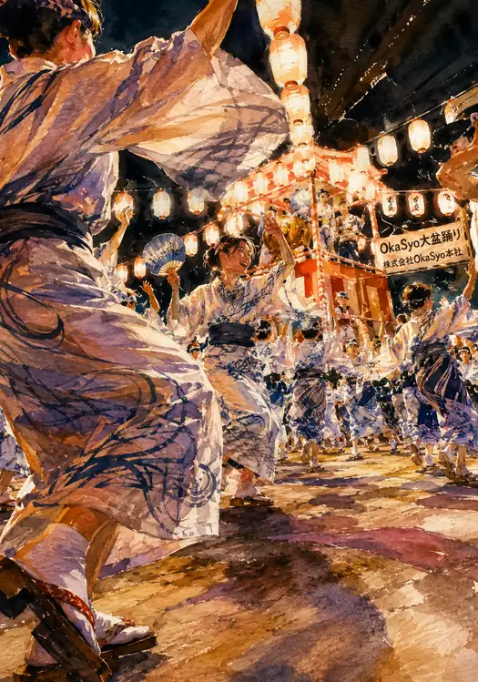 Flowing Sleeves Under the Tower Lanterns