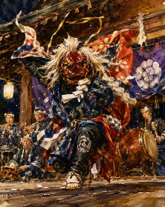 Red-Masked Lion Storming the Shrine Stage