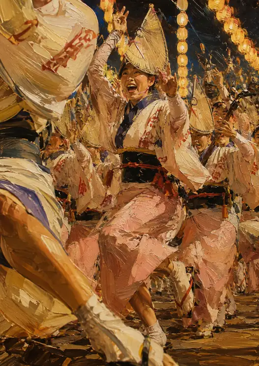 Awa Dance Blooming with Cheers and Shamisen Melodies