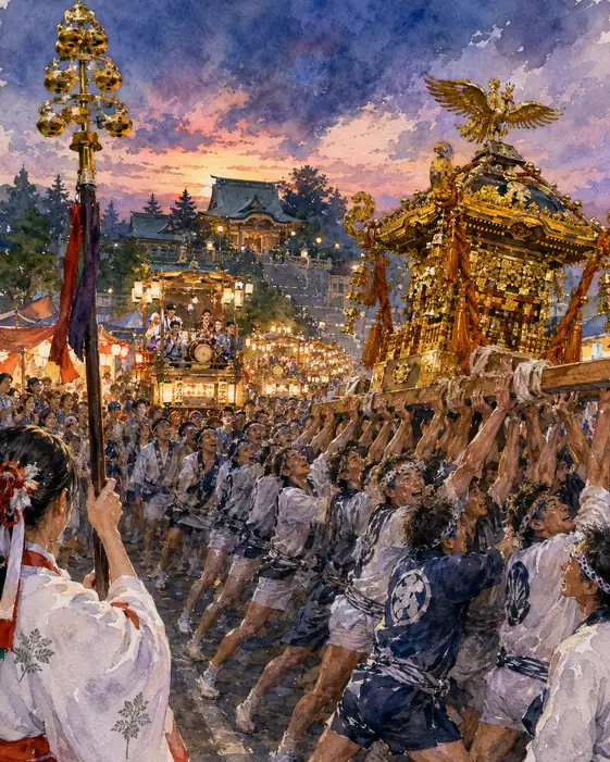 Golden Phoenix Shrine Raised High with Maiden's Bell