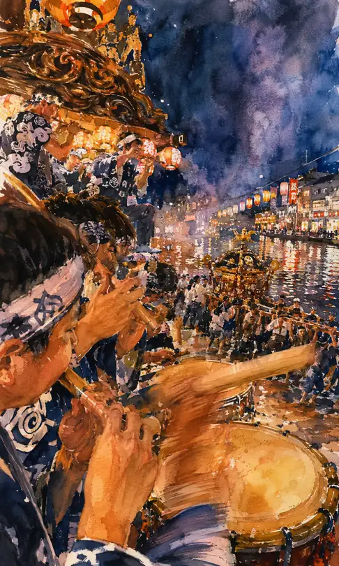 Flutes and Drums from the Float Resonating Over the Phoenix Shrine