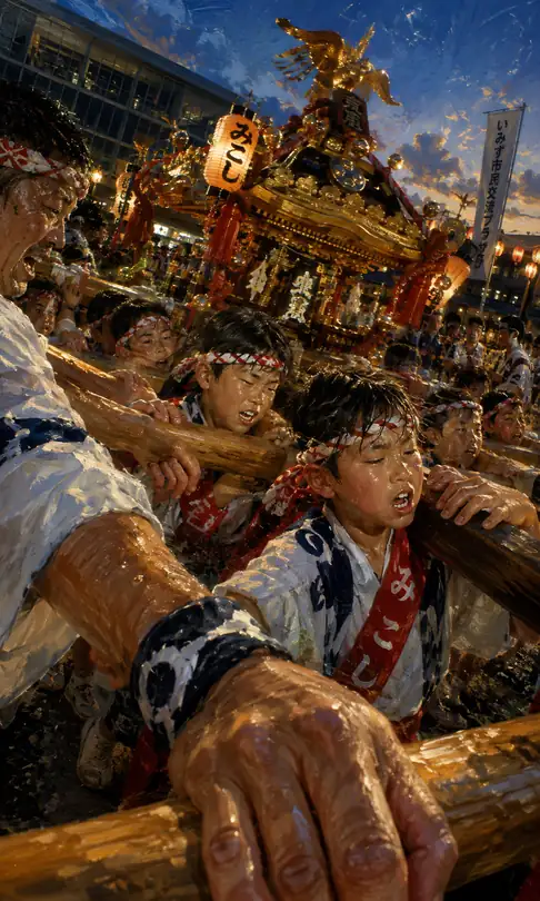 Phoenix Shrine and Children's Sweat Under the Evening Sky of Imizu