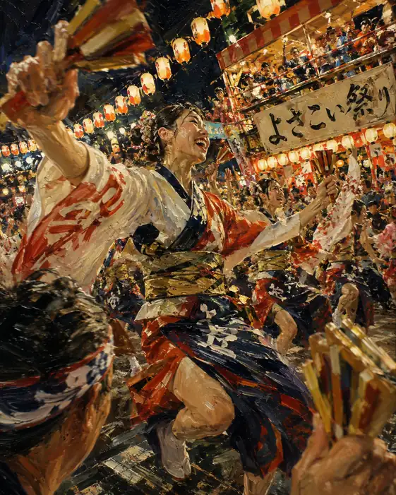 Beating Naruko and Joyful Smiles Dancing in the Yosakoi Festival Heat
