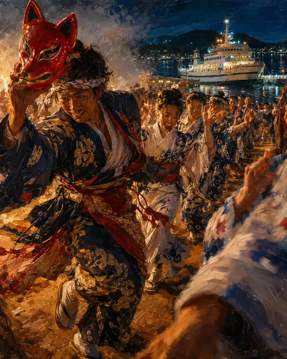 Enchanted Fox Dance on the Harbor Pier