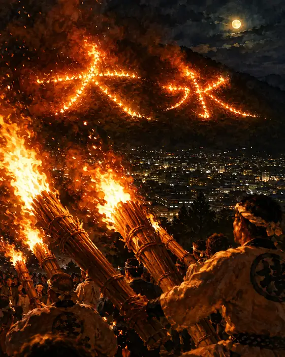 霊峰を焦がす祈りの炬火