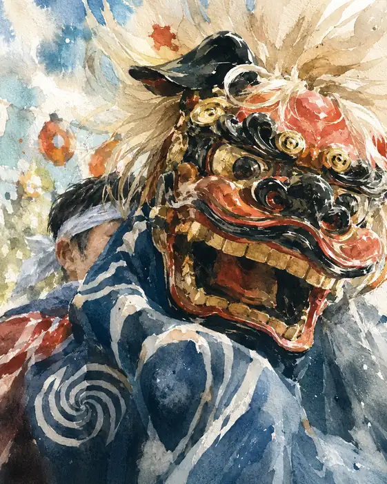 Swirling Deep Blue and the Lion's Roar