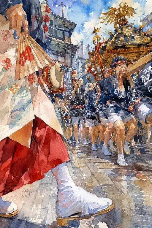 Crimson Hakama's Step and the Golden Procession